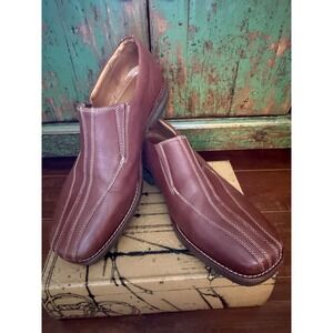 Sandro Moscoloni Shoes Mens 10D Slip On Loafers Brown Leather Casual Style 5330‎